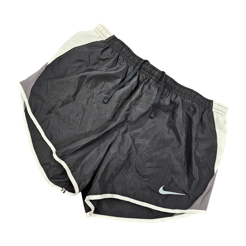 Nike Dri-FIT Tempo Running Shorts Women's Medium Black Gray Mesh 3" Inseam Gym